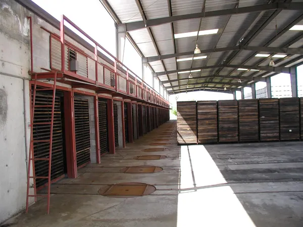 a terrace with a wooden fence