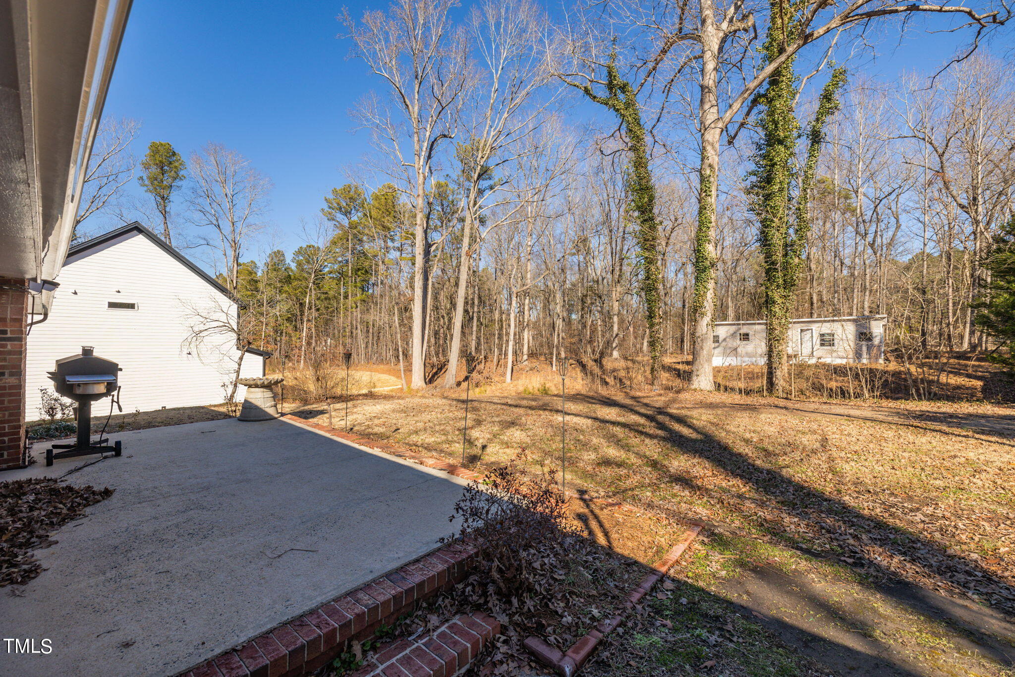 717 Bayard Road Durham, NC 27703 - Photo 23 of 30 Backyard with terrace. Storage trailer in background.