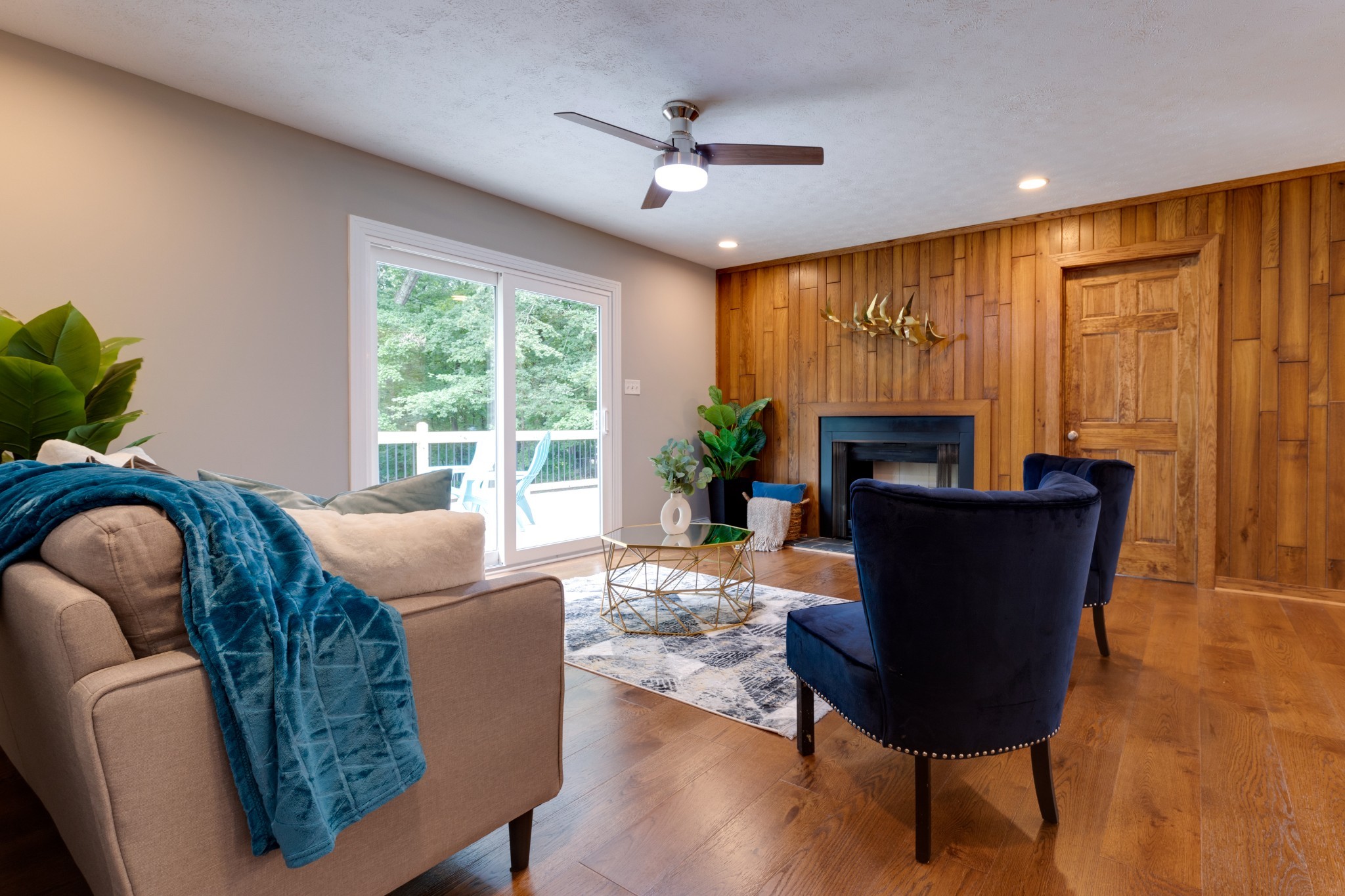 112 Lee Road Dickson, TN 37055 - Photo 5 of 39 a living room with furniture a large window and a fireplace