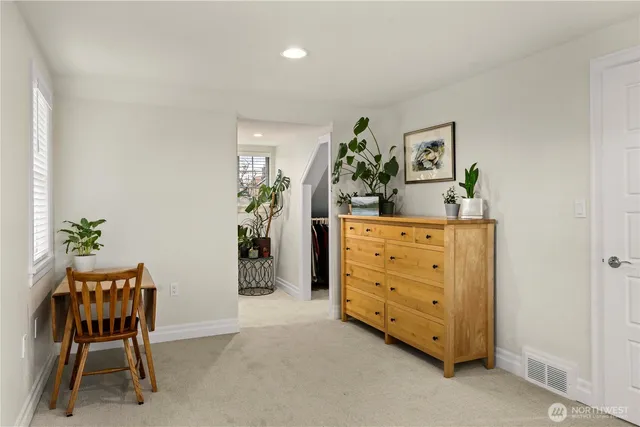 a room with furniture and a closet