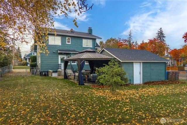 front view of a house with a yard