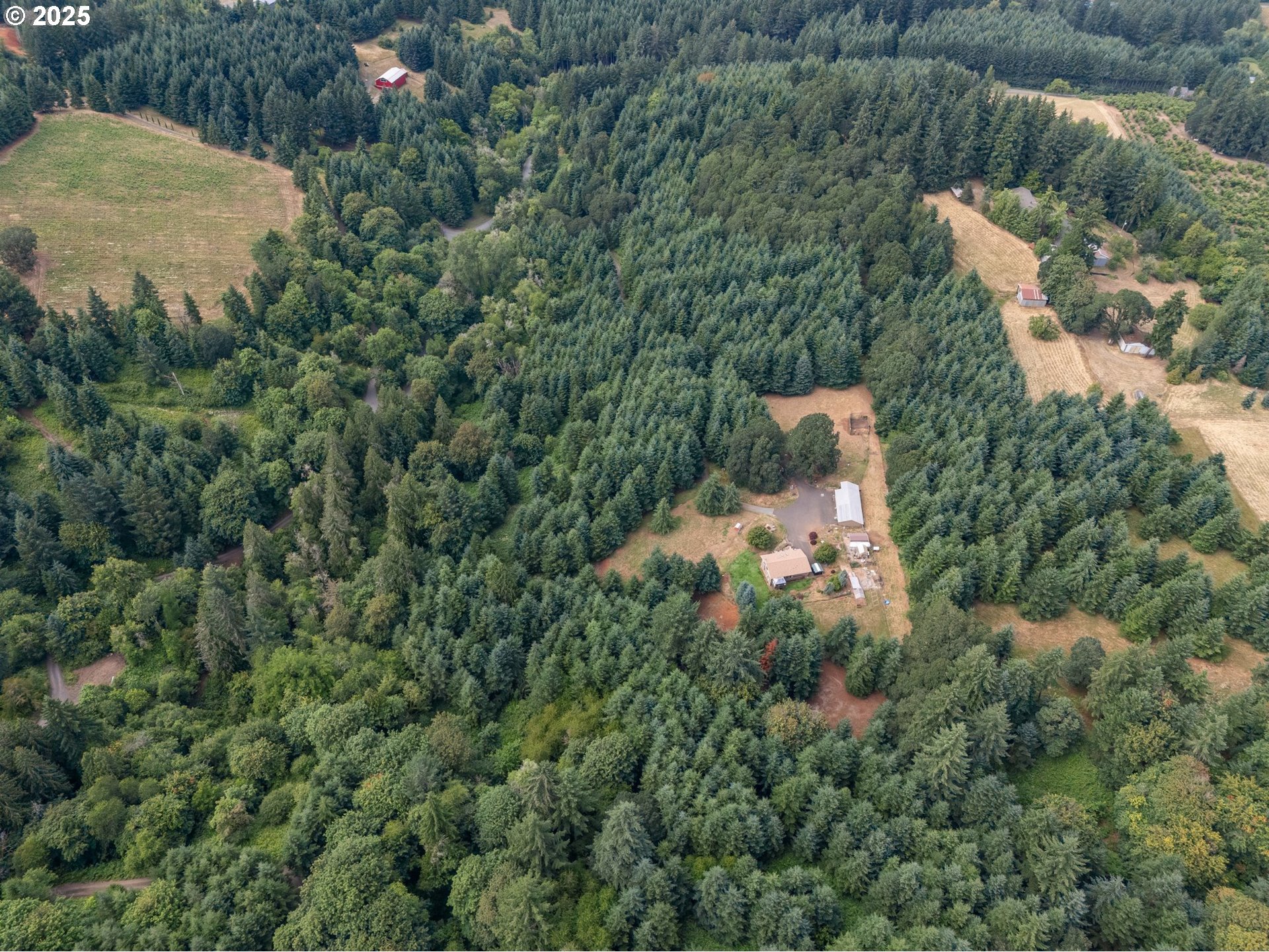 19791 Northeast Sunnycrest Road Newberg, OR 97132 - Photo 34 of 40 an aerial view of a house with a yard and outdoor seating