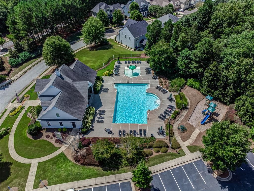 507 Blue Ridge Way Canton, GA 30114 - Photo 29 of 33 an aerial view of a house with garden space and street view