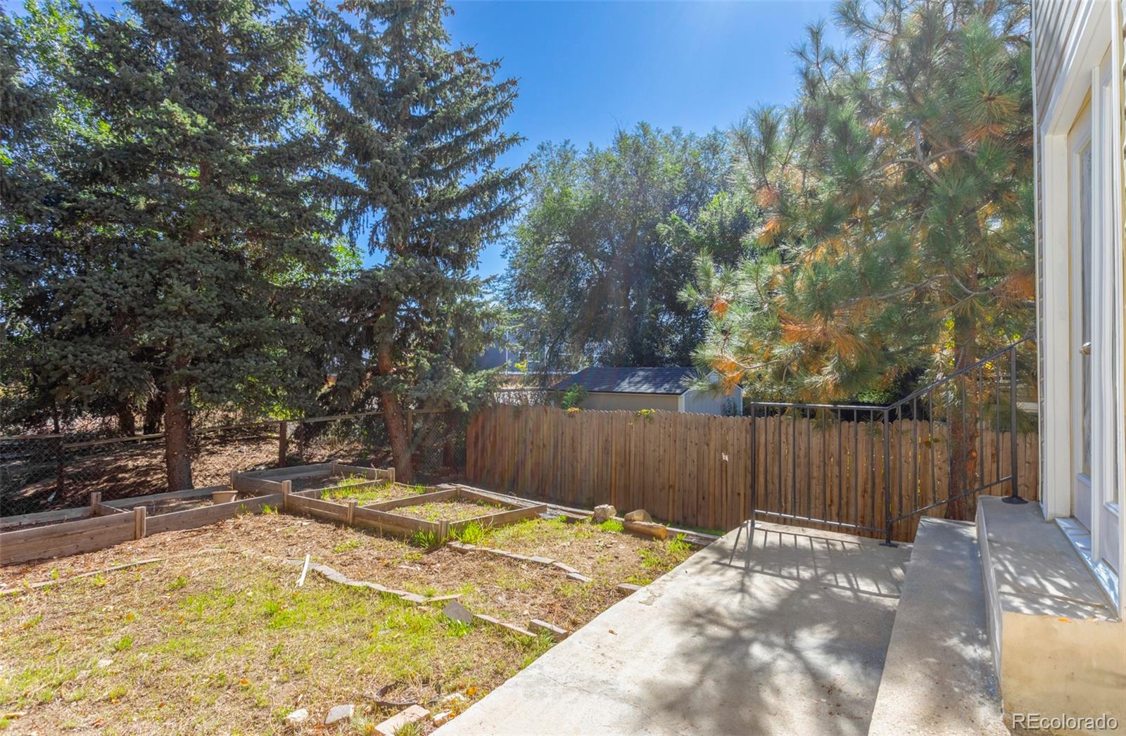 380 County Road Louisville, CO 80027 - Photo 21 of 27 a view of backyard with wooden fence and large trees