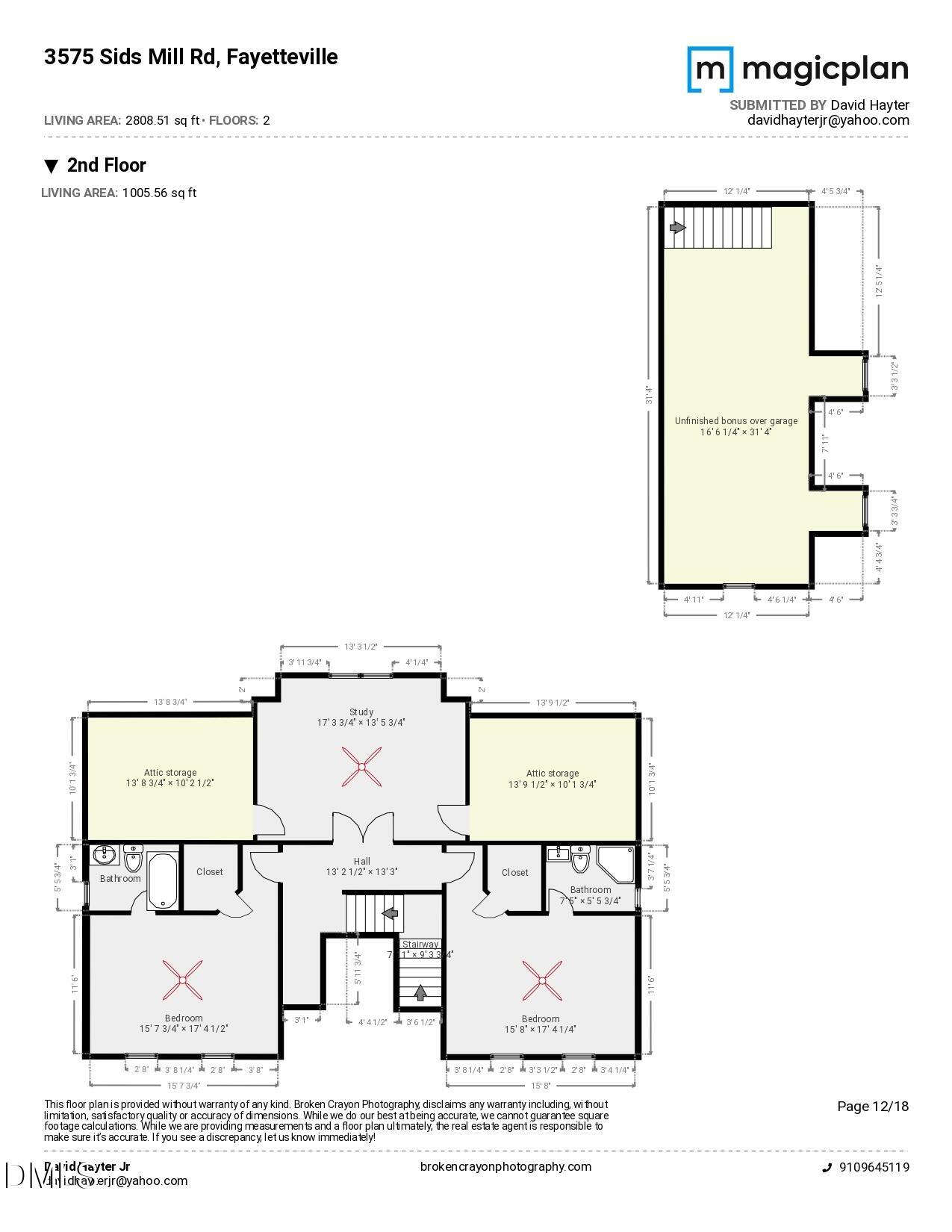 3575 Sids Mill Road Fayetteville, NC 28312 - Photo 63 of 63 Floor Plan (2nd Floor)