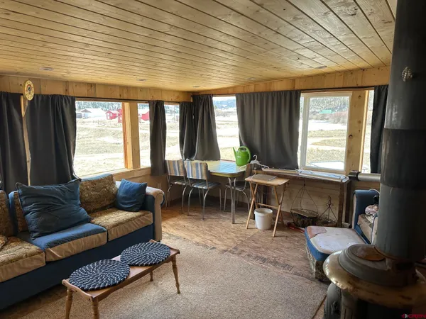 a store room with a wooden floor