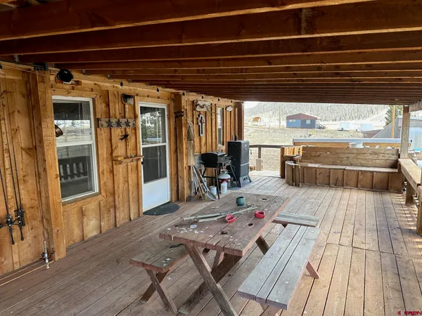 a outdoor view with a sitting space