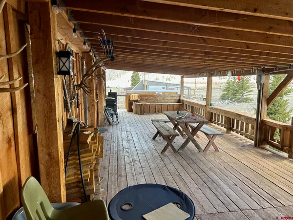 a view of outdoor space with seating space