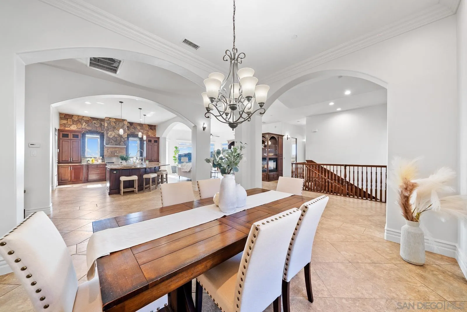 13170 Rancho Heights Road Pala, CA 92059 - Photo 15 of 75 a dining room with furniture a chandelier and window