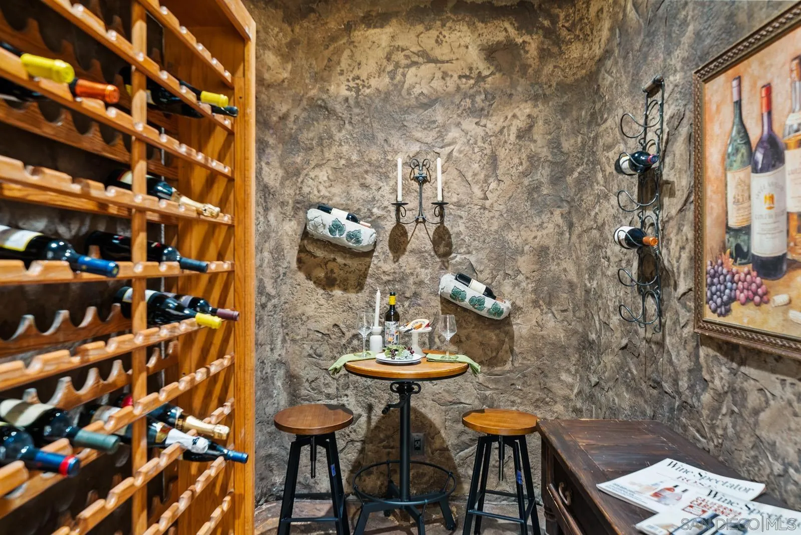 13170 Rancho Heights Road Pala, CA 92059 - Photo 38 of 75 a table with wine bottles and glasses on it