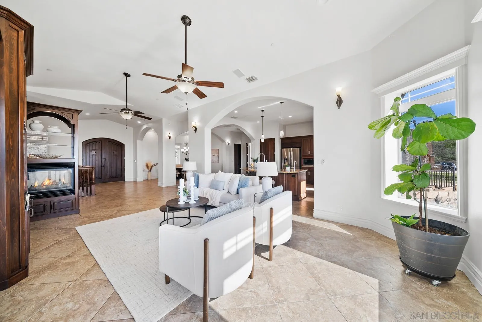 13170 Rancho Heights Road Pala, CA 92059 - Photo 9 of 75 a living room with furniture potted plant and kitchen view