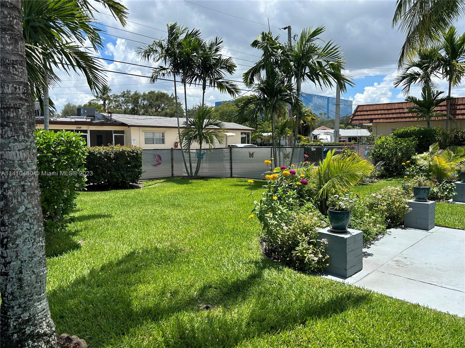 3790 Polk Street Hollywood, FL 33021 - Photo 8 of 23 a view of a house with a yard and potted plants