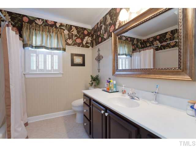 12508 Tappersfield Court Raleigh, NC 27613 - Photo 16 of 25 Tile Floors, Updated Fixtures & Plenty of Cabinet Space! Bathroom