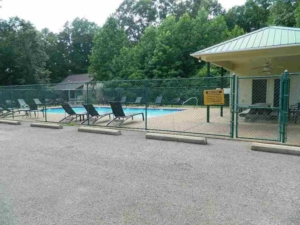 a view of a park with slide