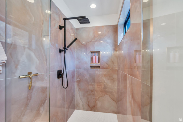 3918 South Mapleton Ests Drive Mapleton, UT 84664 - Photo 55 of 103 Bathroom with a marble finish shower