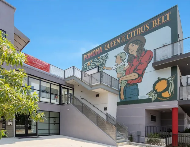 a front view of a building with street