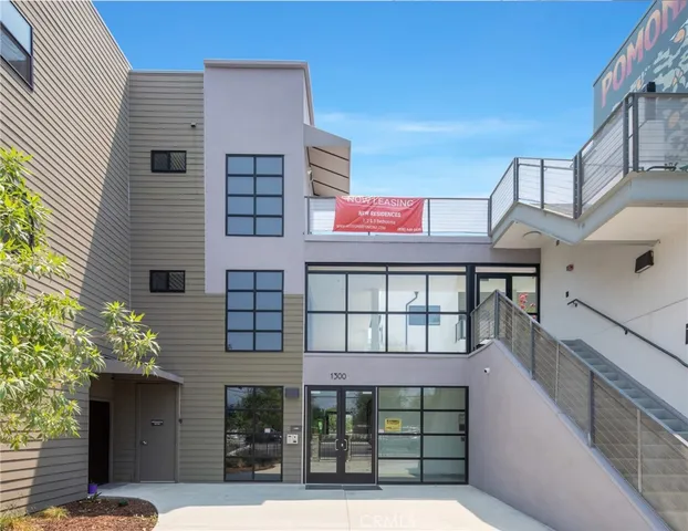 a front view of a multi story building