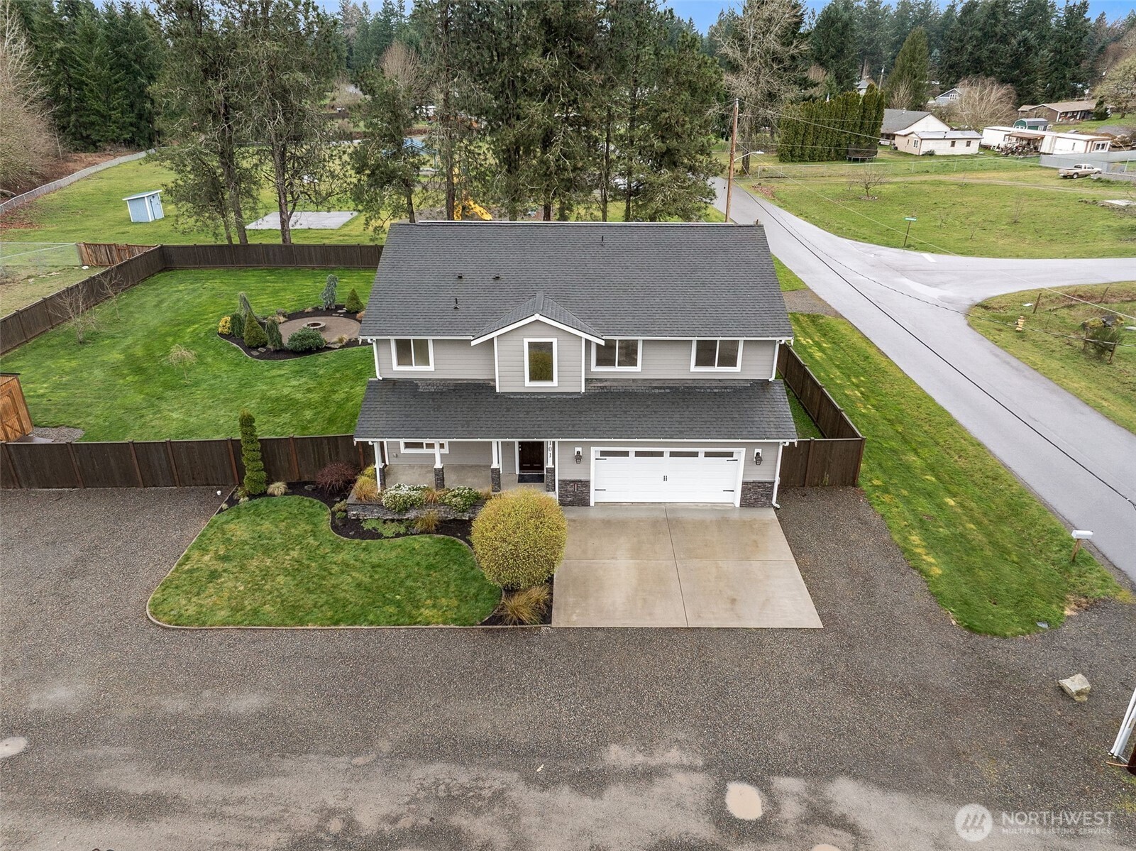 101 Murphy Lane South Rainier, WA 98576 - Photo 30 of 40 an aerial view of a house with a yard