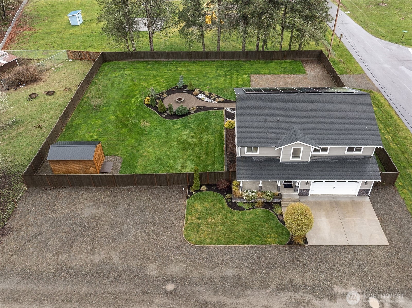 101 Murphy Lane South Rainier, WA 98576 - Photo 34 of 40 an aerial view of a house with a yard