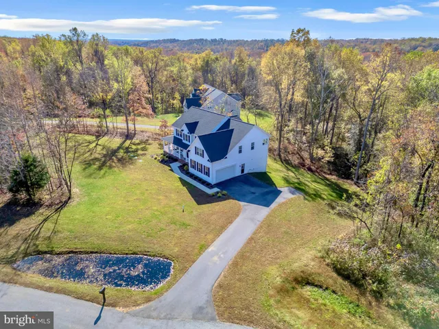 an aerial view of a swimming pool