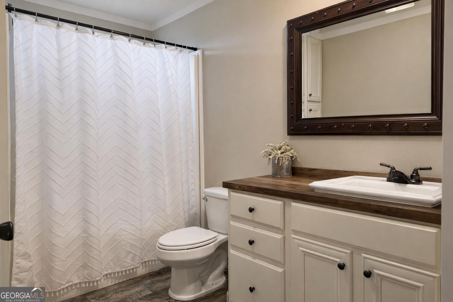 1900 Highway 212 Monticello, GA 31064 - Photo 12 of 20 a bathroom with a granite countertop sink vanity mirror and toilet