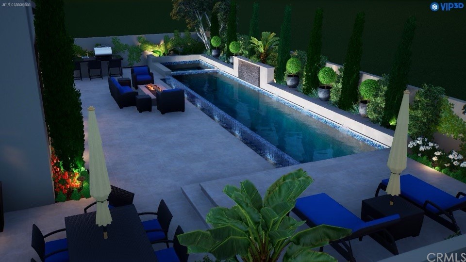 7 Hidden Pass Newport Coast, CA 92657 - Photo 29 of 30 a backyard of a house with seating space