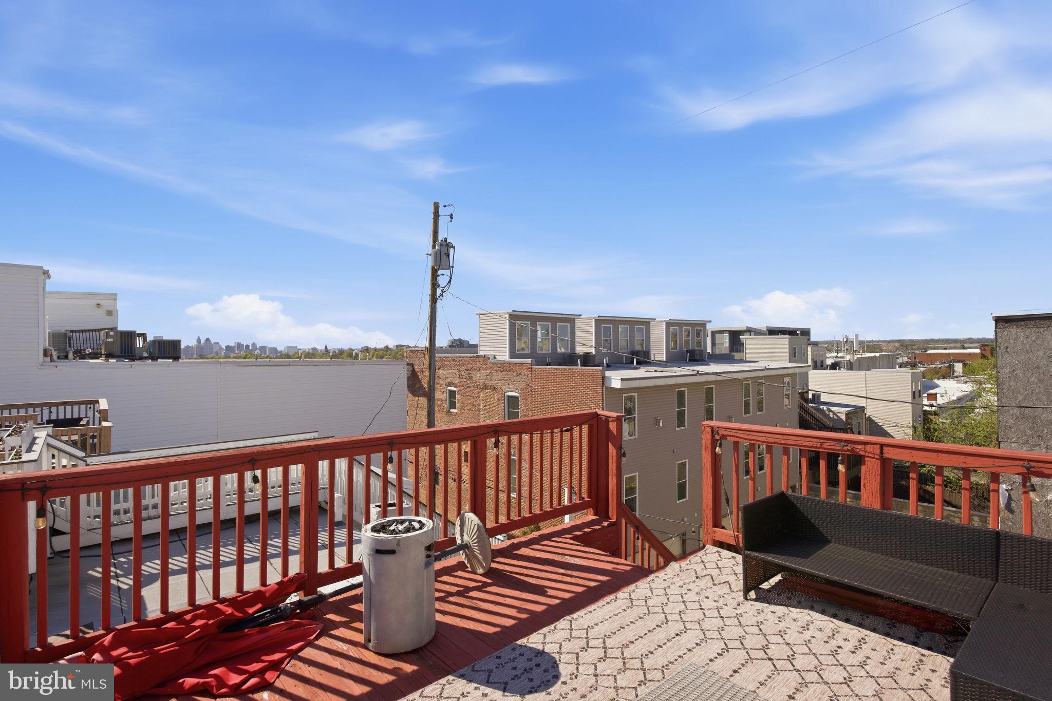 3312 Fleet Street Baltimore, MD 21224 - Photo 24 of 26 a view of roof deck with two chairs and wooden fence
