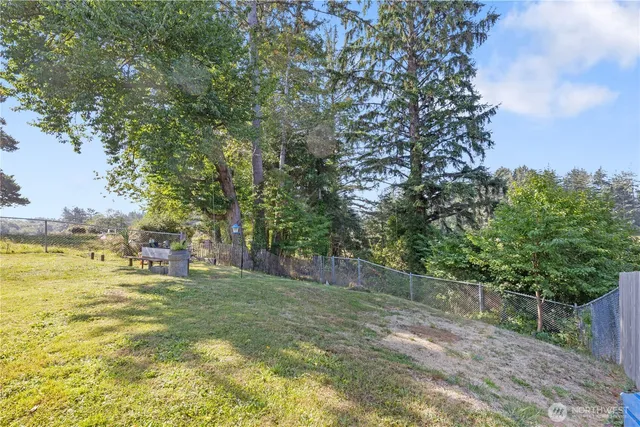 a view of a yard with an outdoor space