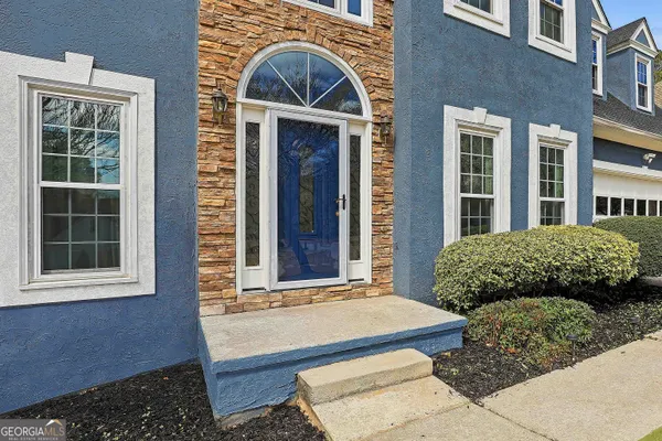 a front view of a house