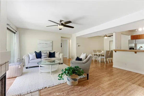 a living room with furniture