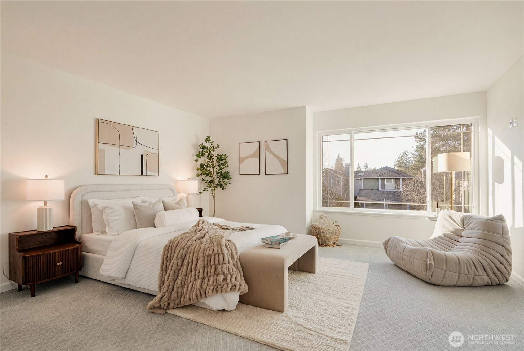 4016 243rd Place Southeast Issaquah, WA 98029 - Photo 16 of 35 a bedroom with furniture and a large window