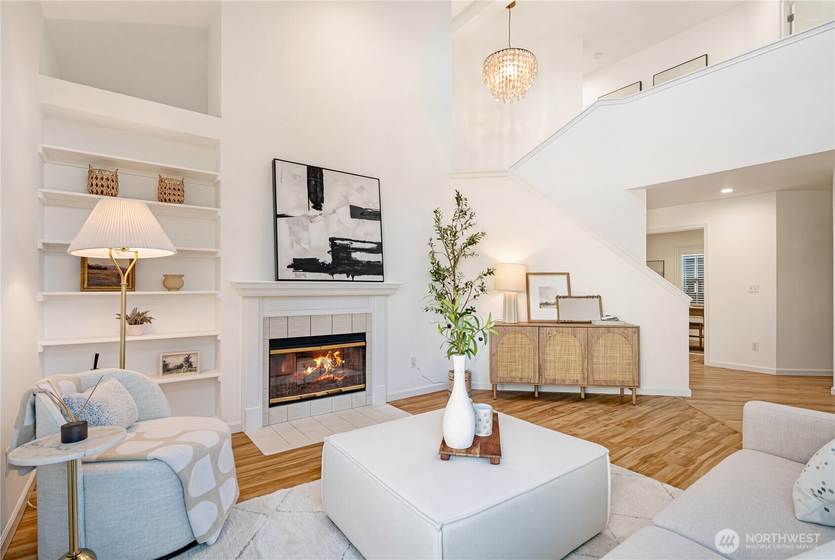 4016 243rd Place Southeast Issaquah, WA 98029 - Photo 5 of 35 a living room with furniture and a fireplace