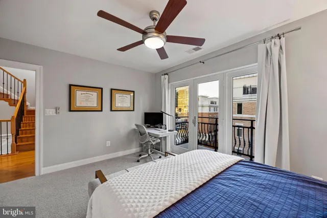 a view of a balcony with city view