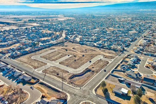 an aerial view of a city