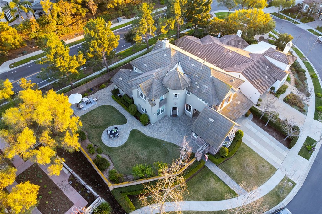 6 Shepherd Court Ladera Ranch, CA 92694 - Photo 60 of 68 an aerial view of a house with garden space and street view