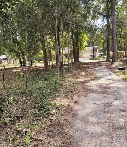 a backyard of a house with trees