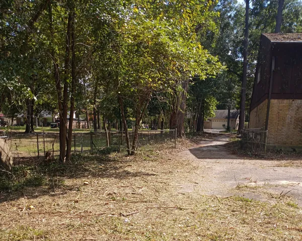 a backyard of a house with lots of green space