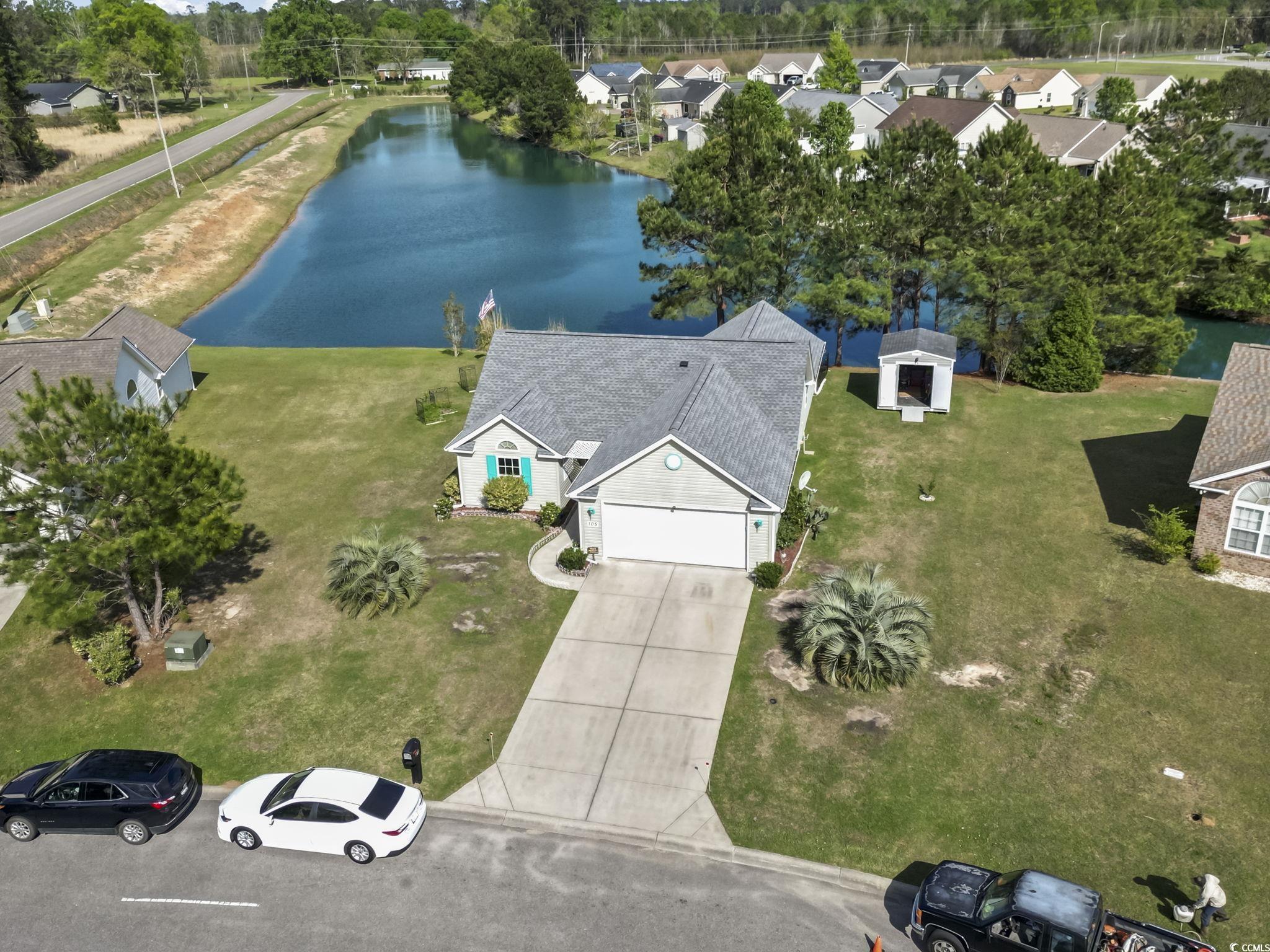 105 Windsor Springs Road Conway, SC 29527 - Photo 26 of 35 Aerial view with a water view