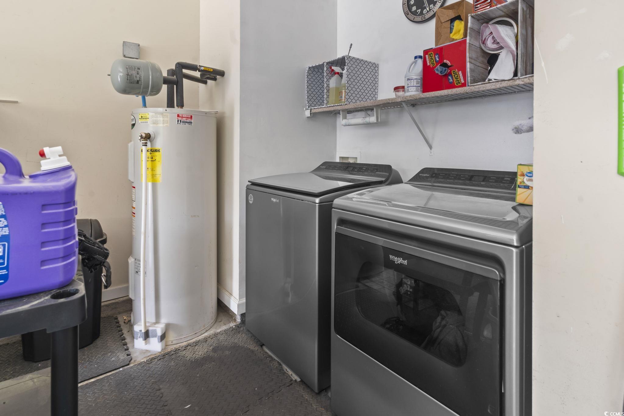 105 Windsor Springs Road Conway, SC 29527 - Photo 33 of 35 Laundry area with water heater, laundry area, and