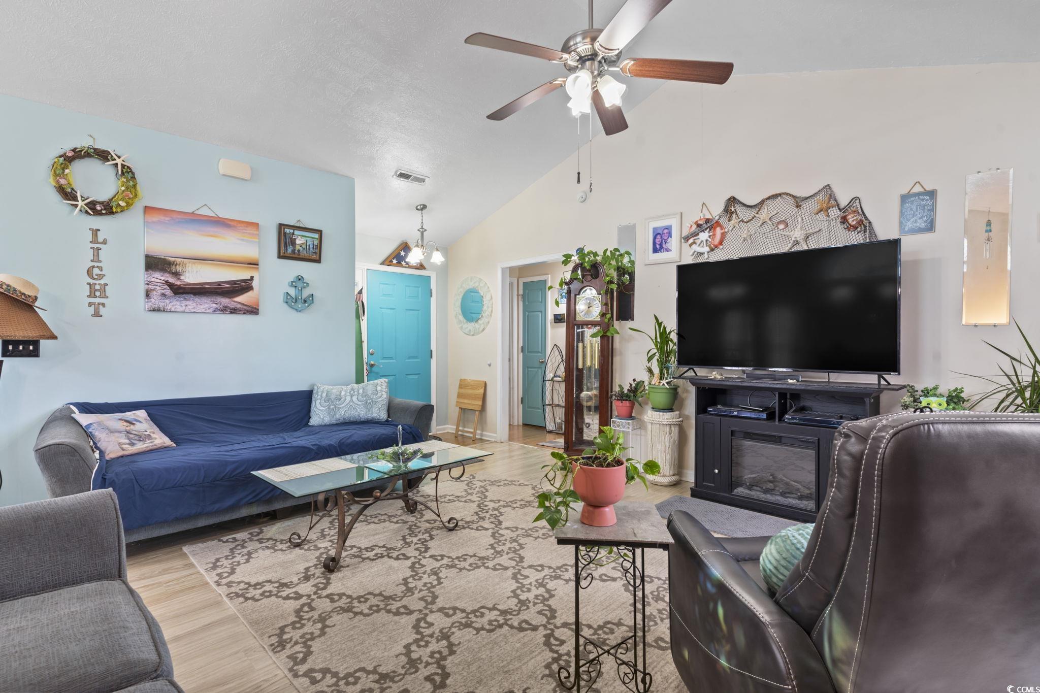 105 Windsor Springs Road Conway, SC 29527 - Photo 6 of 35 Living area featuring a glass covered fireplace, v