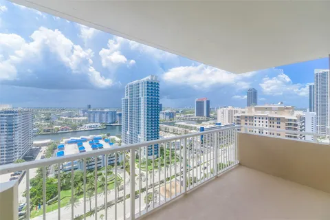 a view of city from balcony