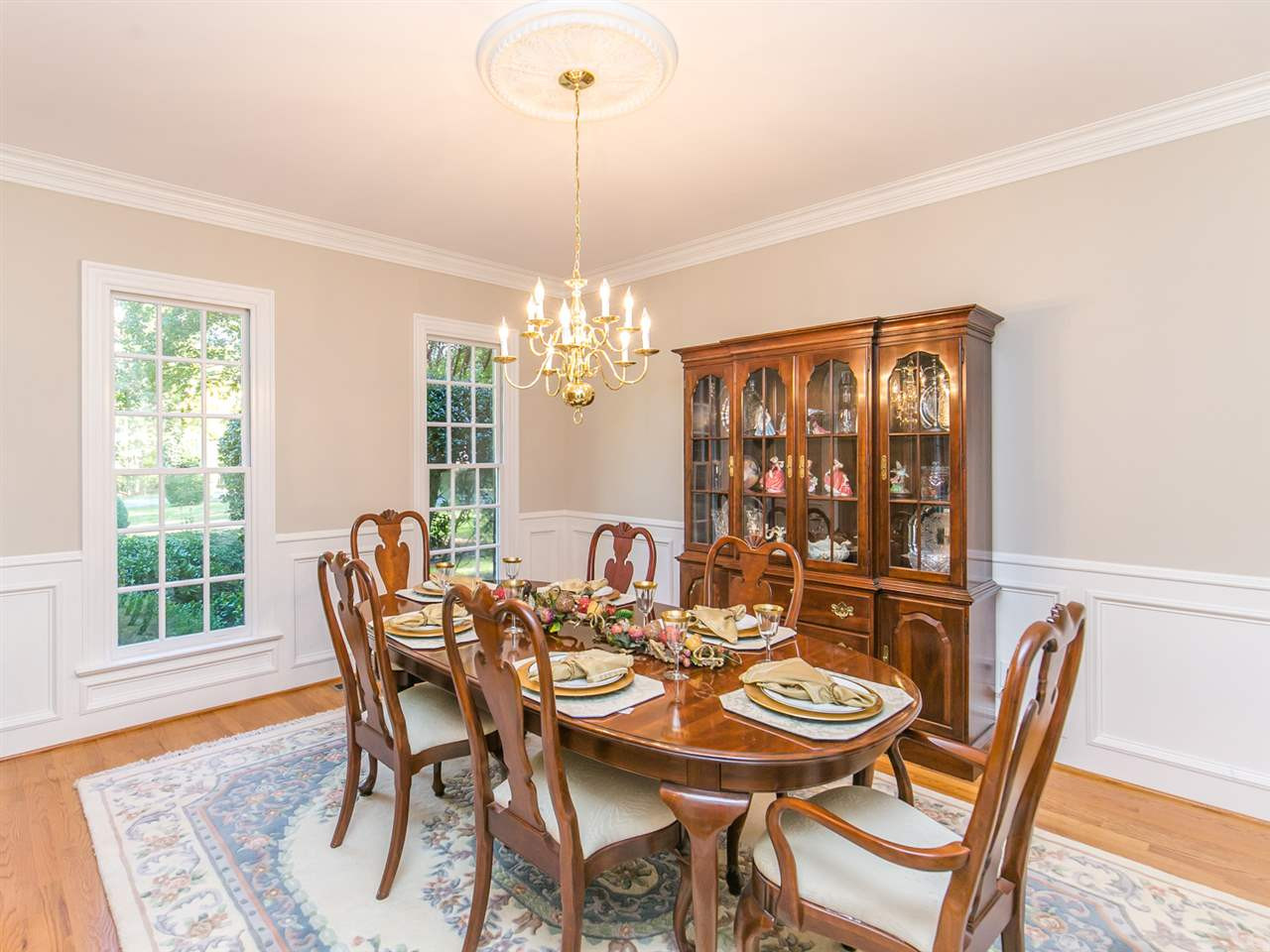 1604 Adams Mountain Road Raleigh, NC 27614 - Photo 5 of 25 Formal dining with wainscoting, chair rail, hardwoods Dining Room