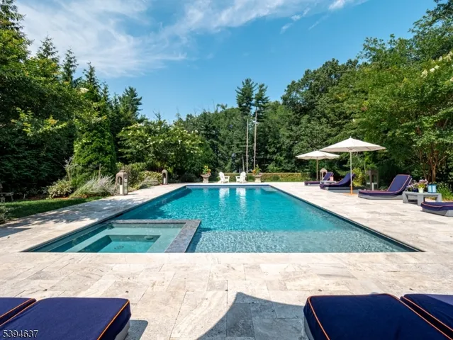 a view of outdoor space with swimming pool and furniture