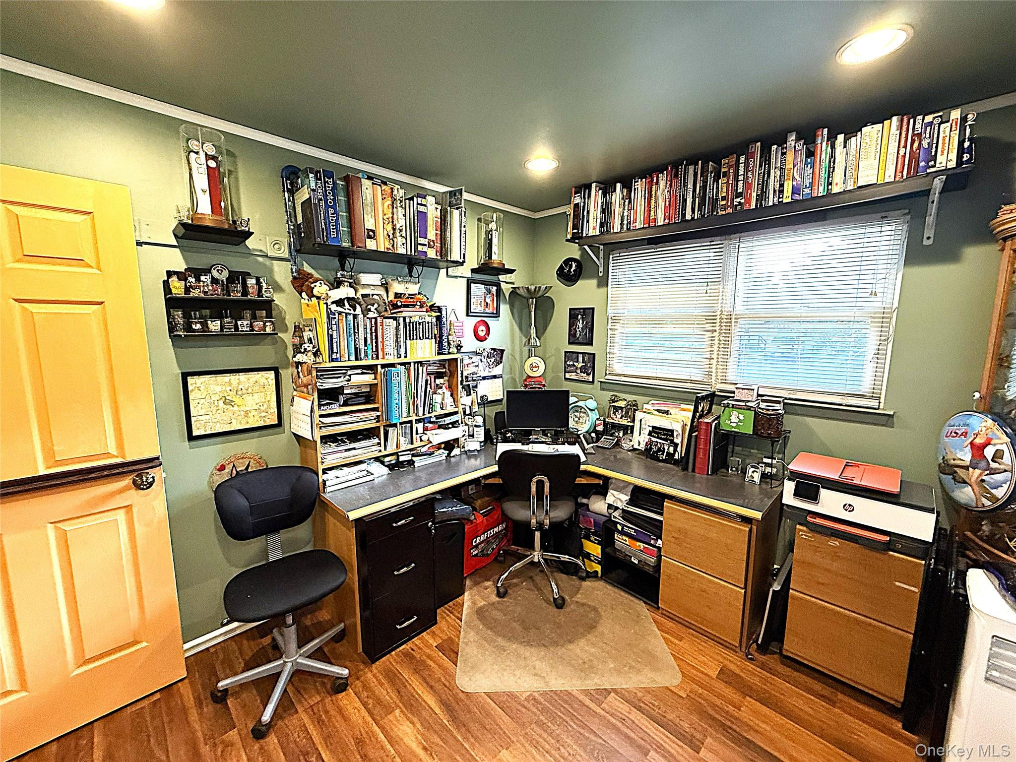 1 Heston Road Shirley, NY 11967 - Photo 23 of 32 Dedicated workspace featuring wood-finish flooring and recessed ceiling lights