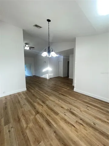 a view of a livingroom with a chandelier
