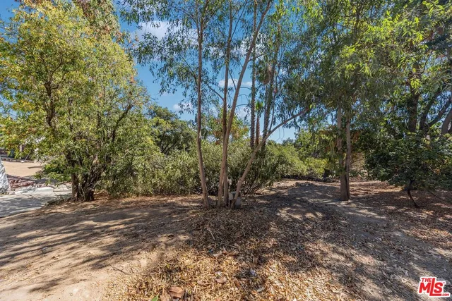 a view of a backyard of the house