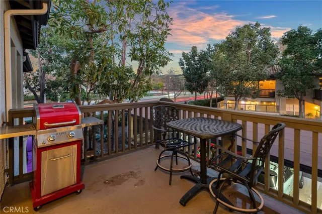 a view of street from balcony