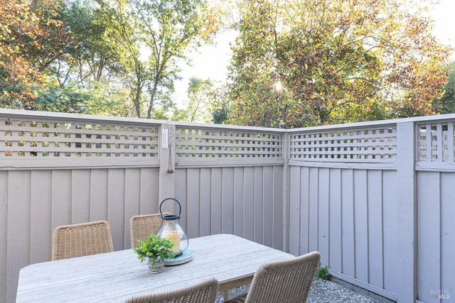 a view of outdoor seating space