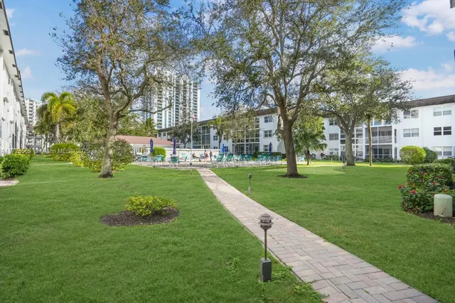 a garden view with outdoor space
