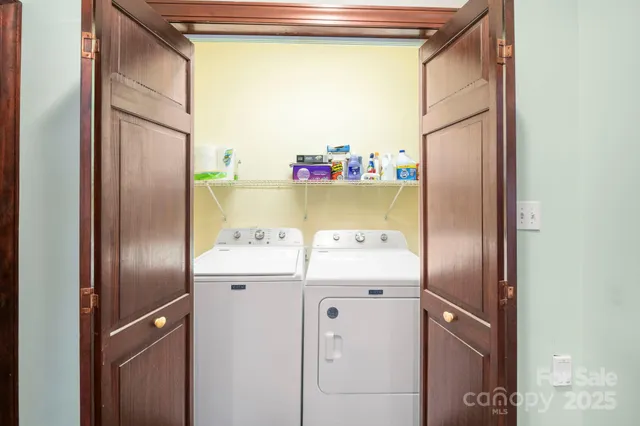 a room with window and washer